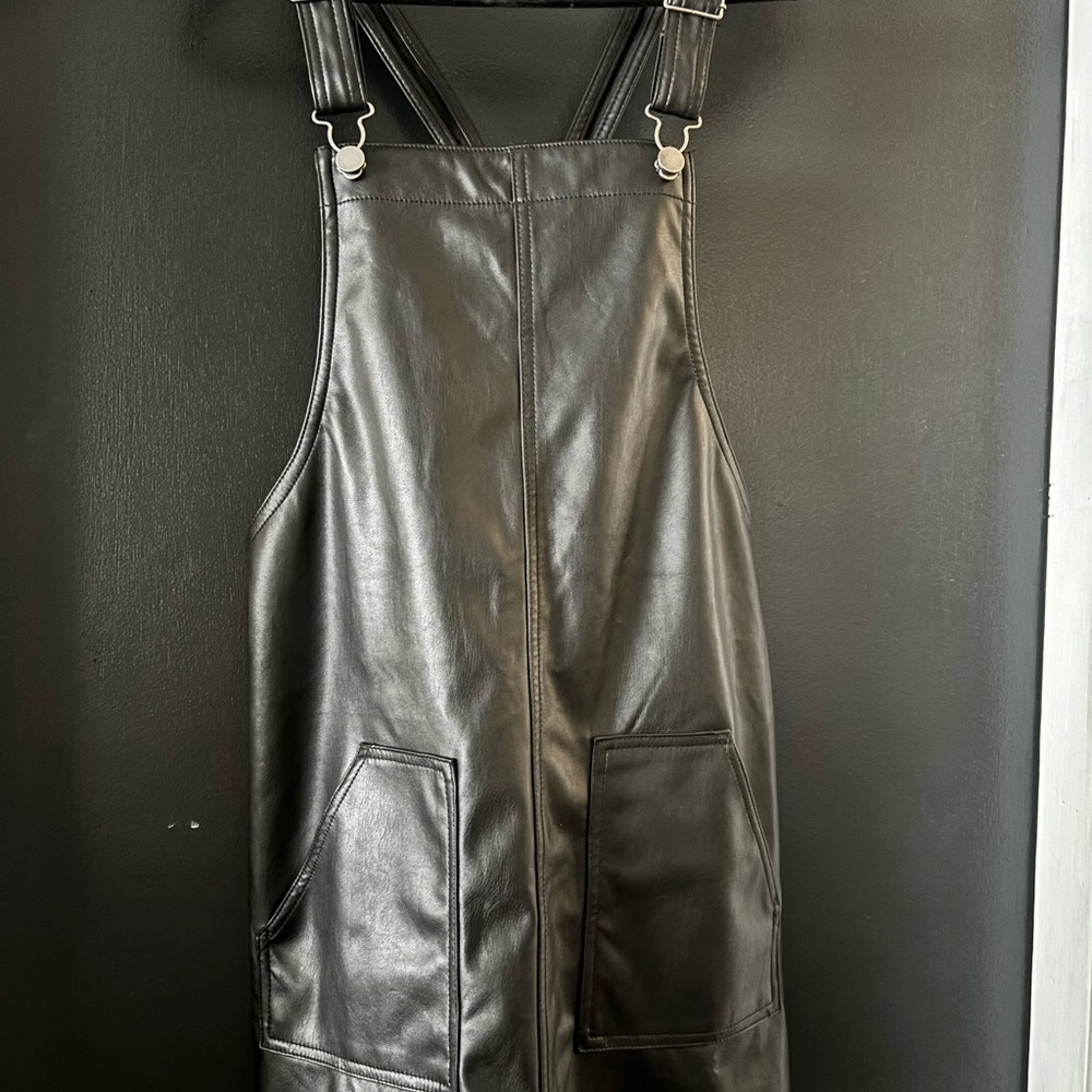 Tinseltown Black Leather Dress size small never worn